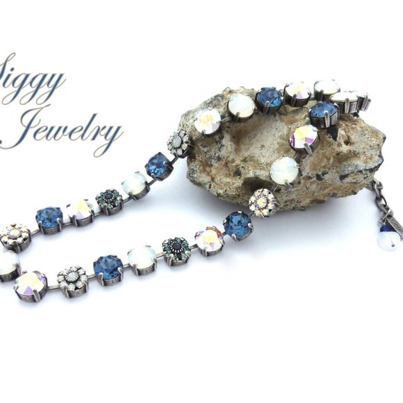 Swarovski Denim, White Opal, Crystal AB Necklace - Picture 5 of 6